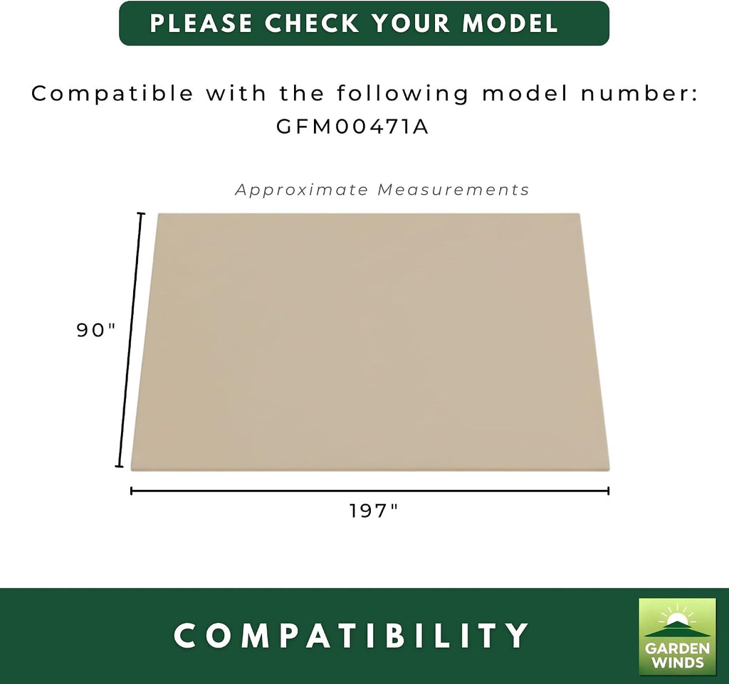 Garden Winds Reinforced Replacement Canopy Top Cover Compatible with The GFM00471A Arched 10' x 10' Pergola with Sliding Canopy - Classic Sand, Riplock 350