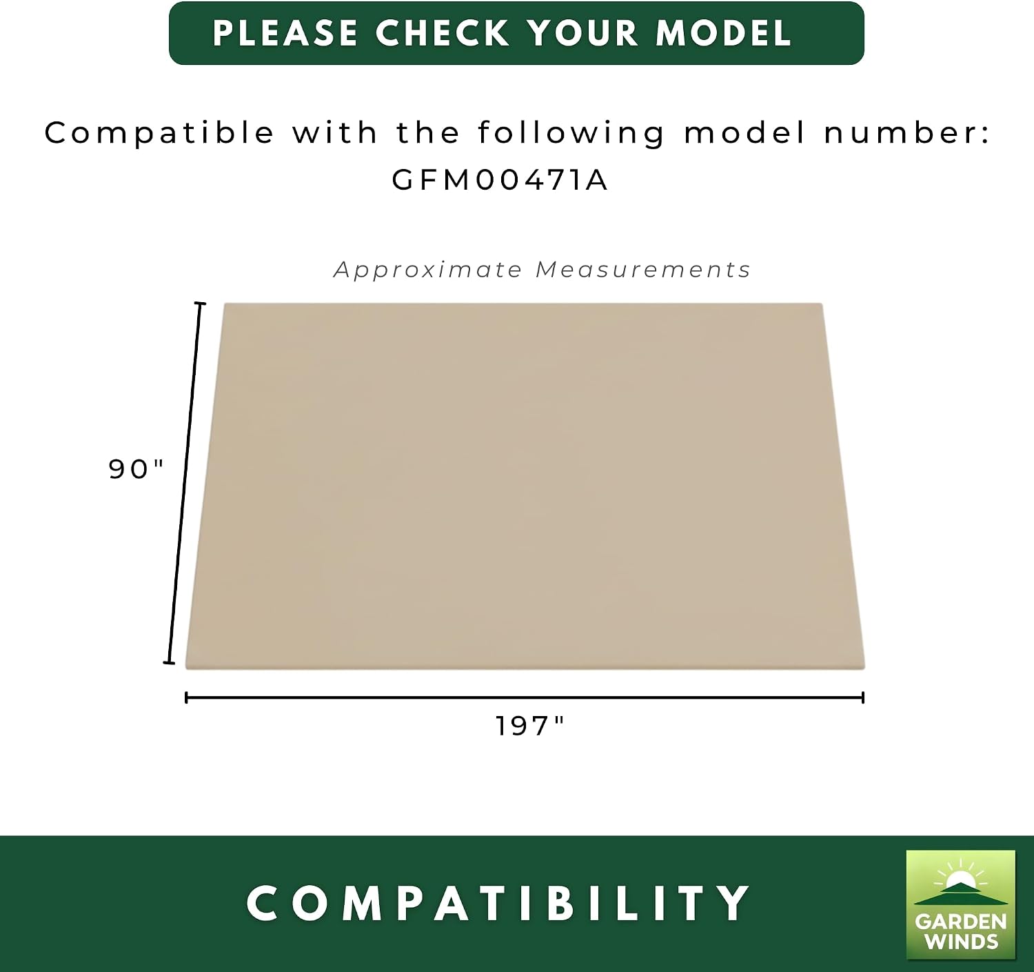 Garden Winds Reinforced Replacement Canopy Top Cover Compatible with The GFM00471A Arched 10' x 10' Pergola with Sliding Canopy - Classic Sand, Riplock 350