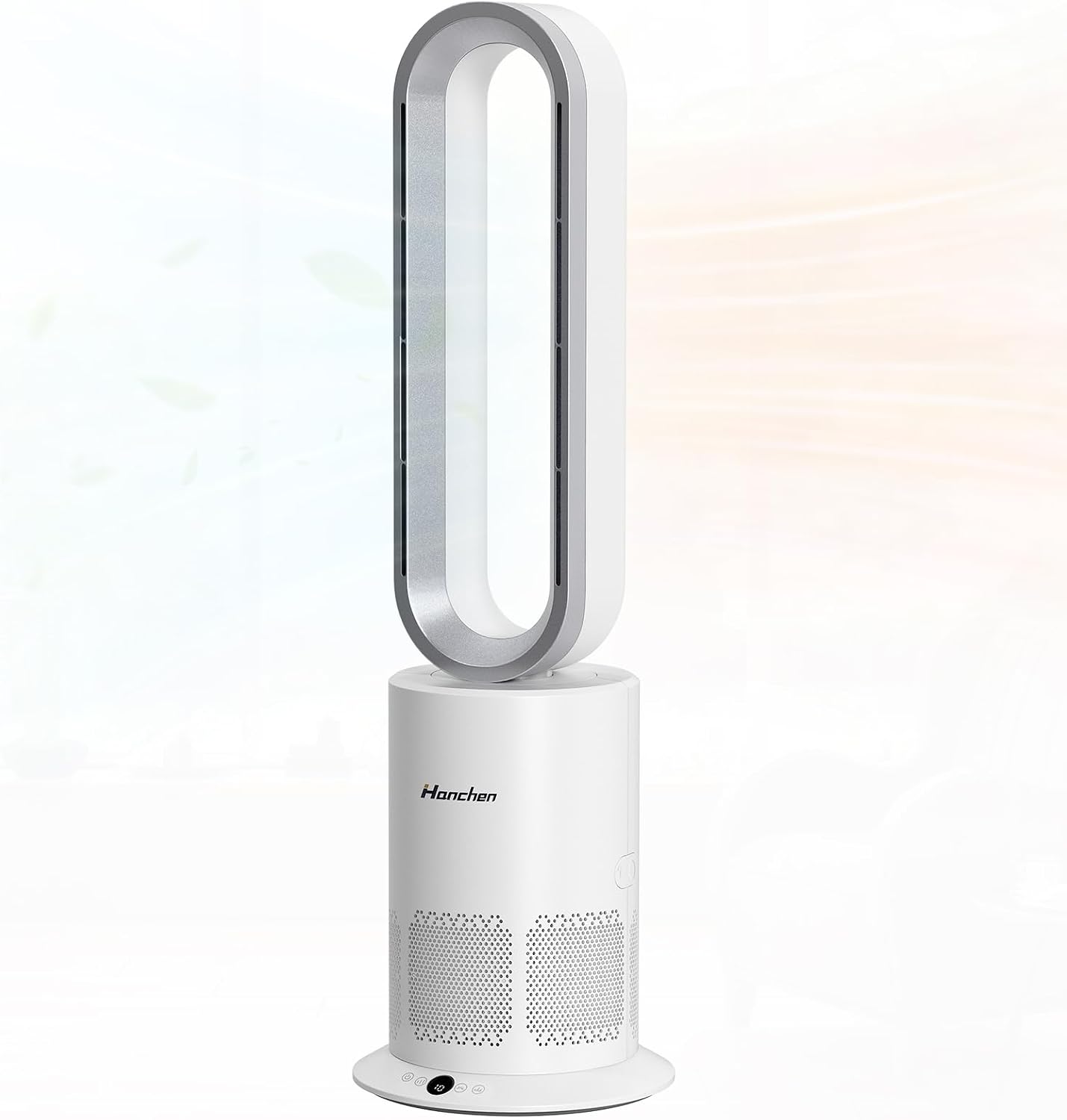 Hanchen Dual-Tech Bladeless Tower HEPA Fan, Ultra-Quiet 3-in-1 Cooling, Heating & Air Purifier | UL Listed PTC Ceramic Fast Heat, Auto Shutoff, Sturdy Base for Home, Office & Bedroom
