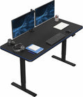 VIVO Electric 60 x 30 in Standing Desk with Full-Size RGB Mouse Pad, Memory Height Adjustment, 1B Series, Holds 220 lbs, Black Top Black Frame, DESK-KIT-1B6BP-30