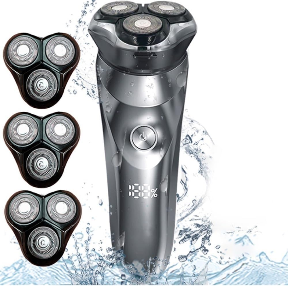 Head Shaver for Men, Electric Shaver for Men Beard Trimmer Machine Shaving Electric Razor Trimmer Beard Shaving Machine with 3 Cutter Heads