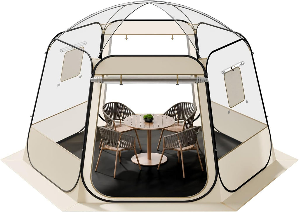 VEVOR Pop up Sports Tent, 8 Sizes Optional Clear Bubble Tent for 1-6 Person, Waterproof Outdoor Pod with Floor Mat & Top Cover, Garden Igloo Dome Tents Camping Shelter for Sports Watching