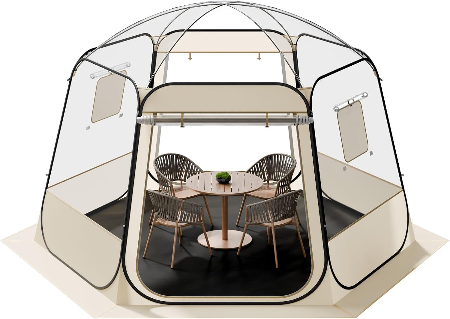 VEVOR Pop up Sports Tent, 8 Sizes Optional Clear Bubble Tent for 1-6 Person, Waterproof Outdoor Pod with Floor Mat & Top Cover, Garden Igloo Dome Tents Camping Shelter for Sports Watching