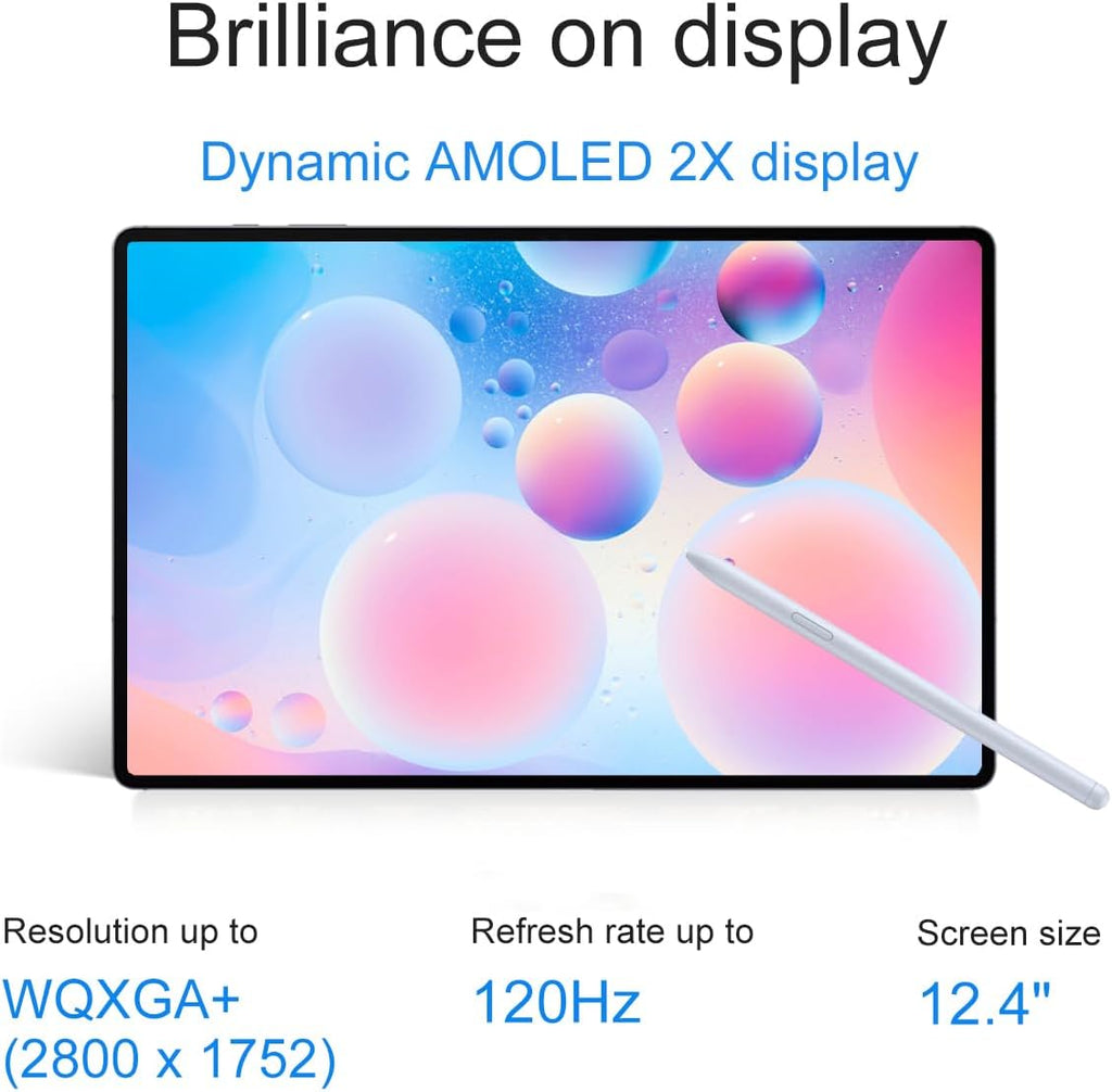 Samsung Galaxy Tab S10+ Plus, 12.4' AMOLED 2X 120Hz, 384GB Storage (256GB+128GB SD Card), Ultra-Light Android Tablet, Galaxy S Pen, AI Tools, 2K+ Touchscreen, 12GB RAM, 16-Hr Battery Life, SM-X820
