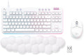 Logitech G713 Wired Mechanical Gaming Keyboard Tactile + G705 Wireless Gaming Mouse Bundle - White Mist