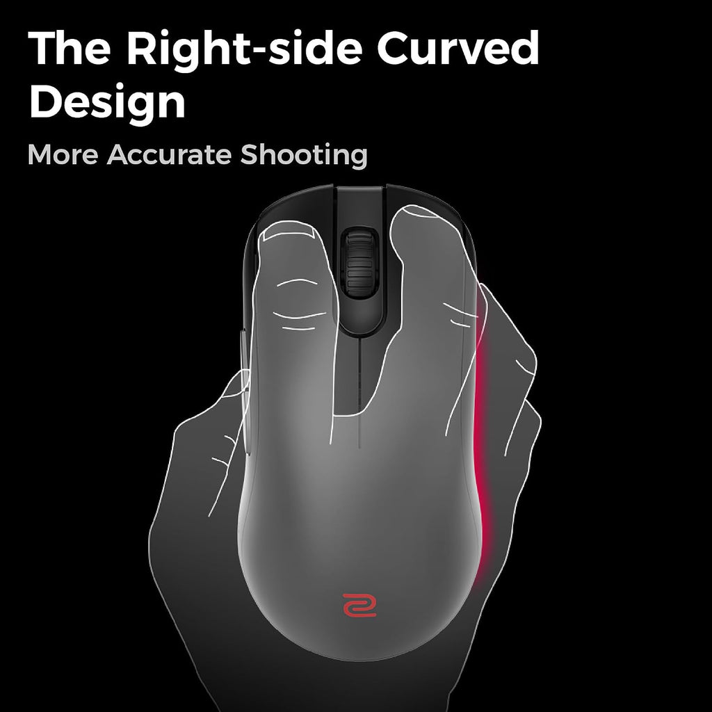 BenQ Zowie FK2-DW 4K Wireless Mouse for Esports, Sports Science, 4K Enhanced Receiver, 60g, Symmetrical, Driverless, 3950 Sensor, 4K Polling Rate Wireless Mouse (FK | 3950 Sensor | Symmetrical)