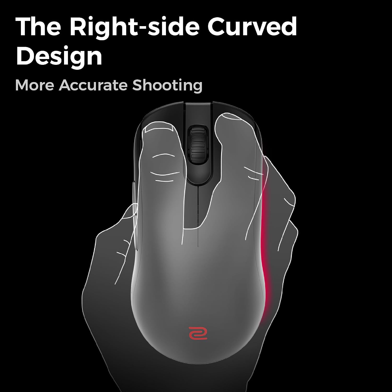 BenQ Zowie FK2-DW 4K Wireless Mouse for Esports, Sports Science, 4K Enhanced Receiver, 60g, Symmetrical, Driverless, 3950 Sensor, 4K Polling Rate Wireless Mouse (FK | 3950 Sensor | Symmetrical)