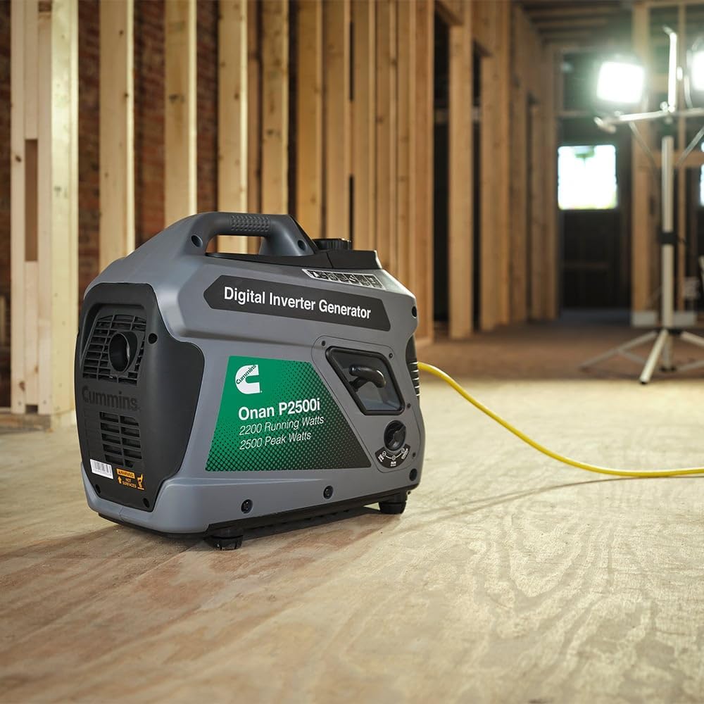 Cummins Onan P2500i Portable Digital Inverter Generator, 2200 Running Watts with 2500 Peak Watts, Perfect for Home, Camping, and RV use