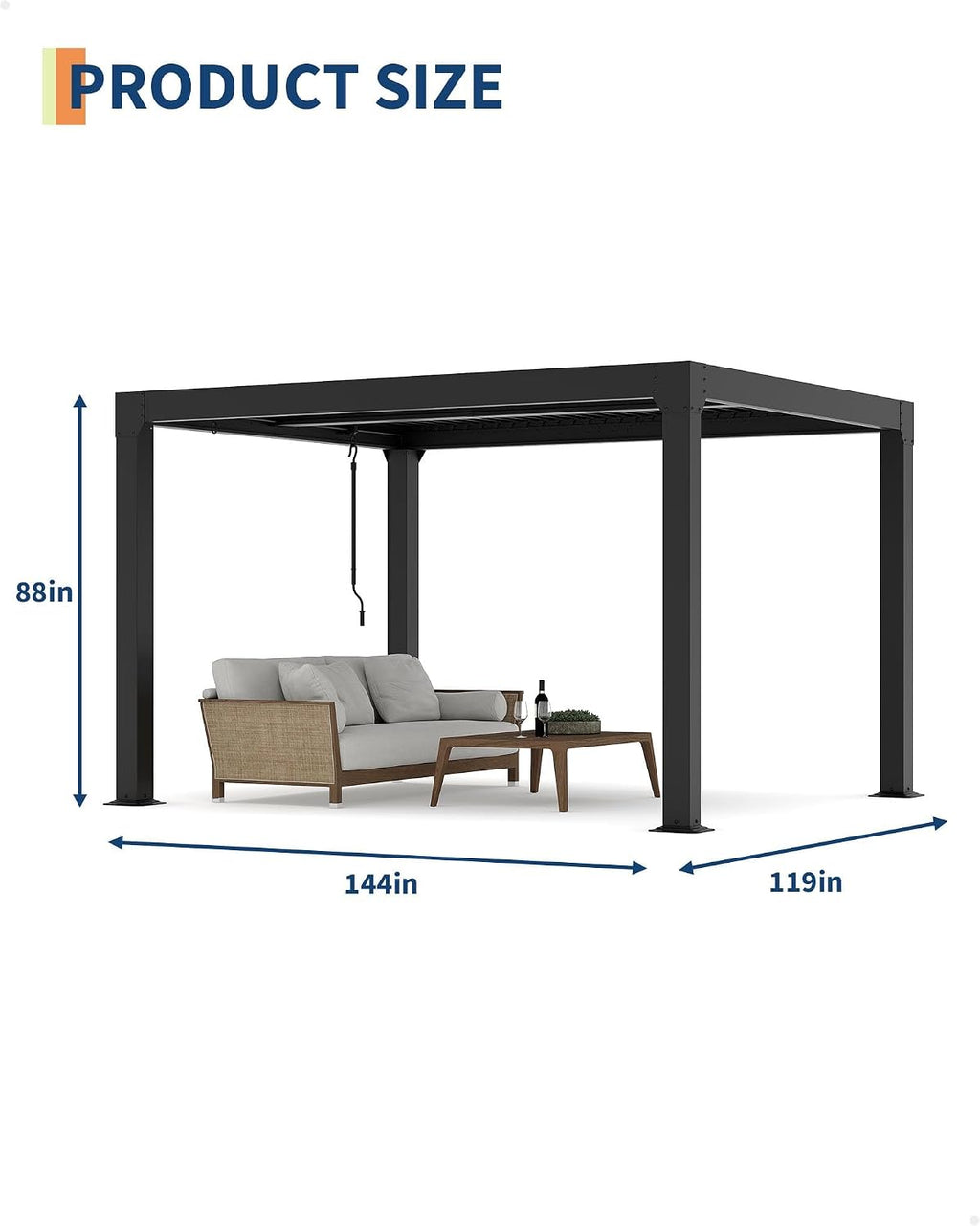 Louvered Pergola 10Ft x 10Ft - Adjustable Aluminum Hardtop Gazebo with Integrated Drainage, Waterproof Outdoor Patio Cover for Deck, Backyard
