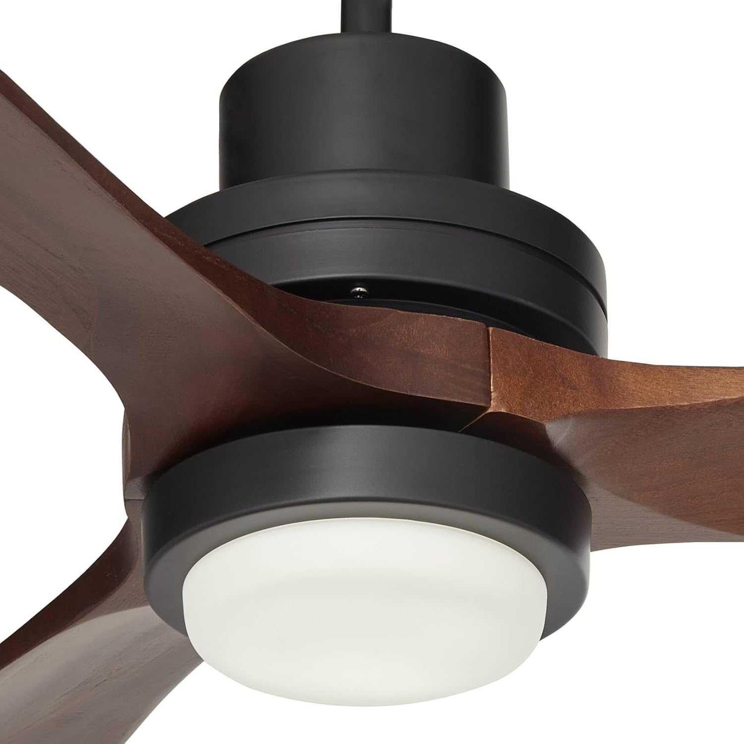 Casa Vieja 66' Delta-Wing XL DC Modern Industrial Indoor Ceiling Fan with LED Light Remote Control Matte Black Dark Walnut Opal Glass for Cottage Core Living Room Kitchen House Bedroom Family Dining