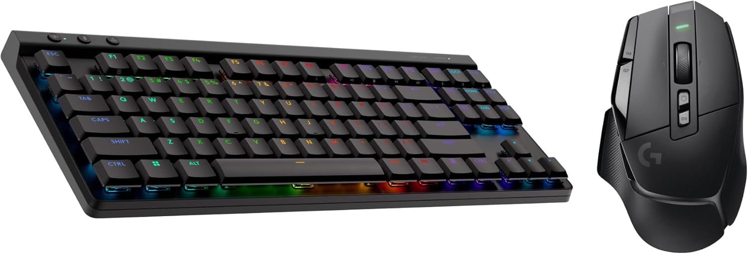 Logitech G502 X Lightspeed Wireless Gaming Mouse + G515 TKL Wireless Gaming Keyboard (Tactile) Bundle: Black