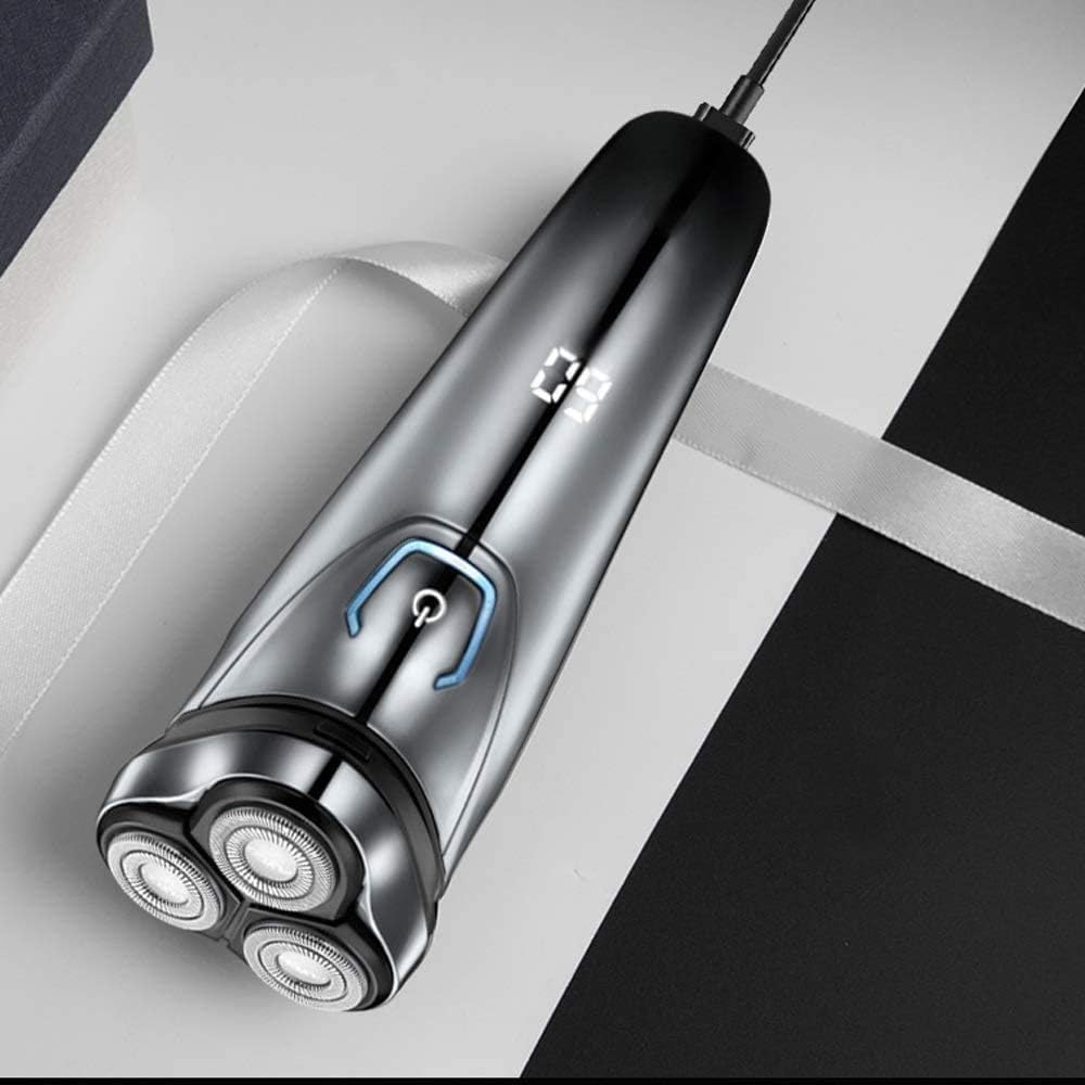 Electric Razor for Men, Wet & Dry Mens Razors for Shaving Electric Cordless with Pop-up Trimmer, Razors Electric Shavers for Men Waterproof Rechargeable, Silver