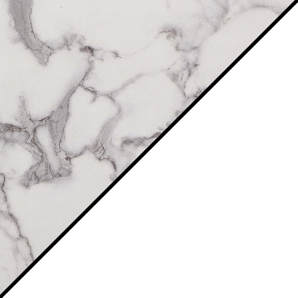 Convenience Concepts Oxford 1 Drawer Console Table with Shelves, White Faux Marble/White