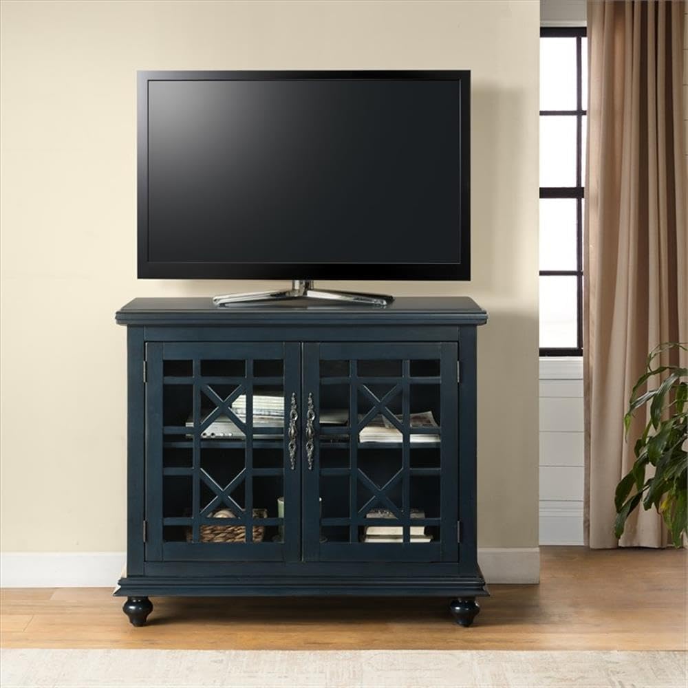 Martin Svensson Home Avalon Small Spaces Accent Cabinet TV Stand, 38' W x 32' H Catalina Blue