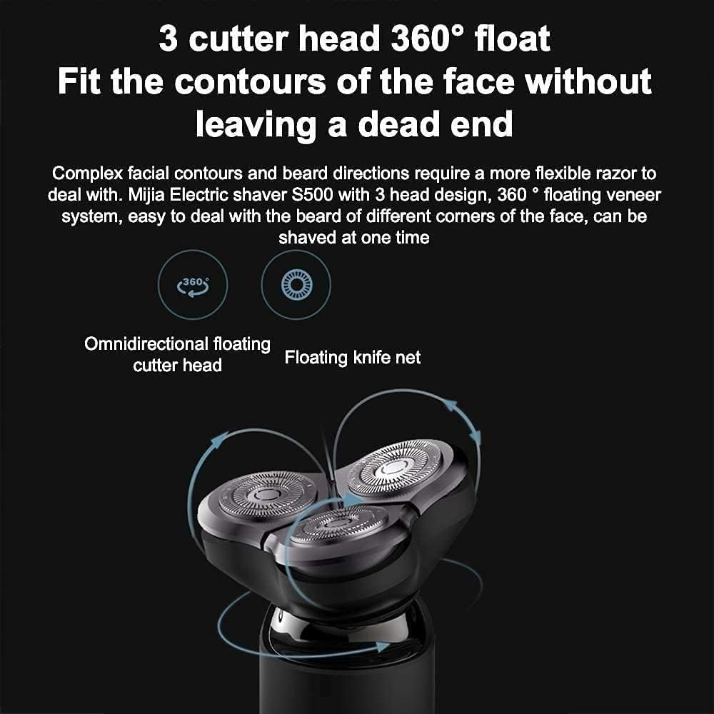 Electric Head Hair Shaver, Men Rotary Shaver Razor, Waterproof Wet/Dry, Rechargeable Cordless USB, LED Display,Black