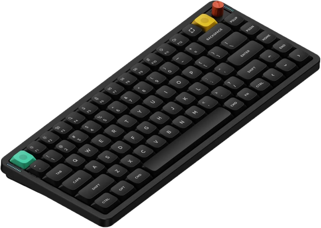 nuphy Air75 V3 Hot Swappable Wireless Mechanical Keyboard, 84 Keys 75% Custom Low Profile Keyboard with Knob, RGB Backlit, Gasket Mounted, Support Bluetooth/2.4GHz/USB-C,Black-Brown Nano