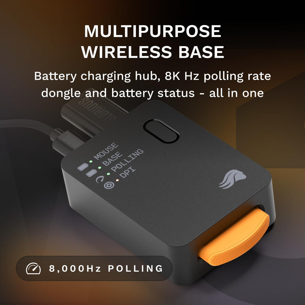 GLORIOUS Gaming Model O3 Wireless Gaming Mouse - InfinitePlay Swappable Battery, 130H Battery Life, 8k Polling, 130M Optical Switches, Ultralight 66g, 30K DPI Optical Sensor, RGB - Black