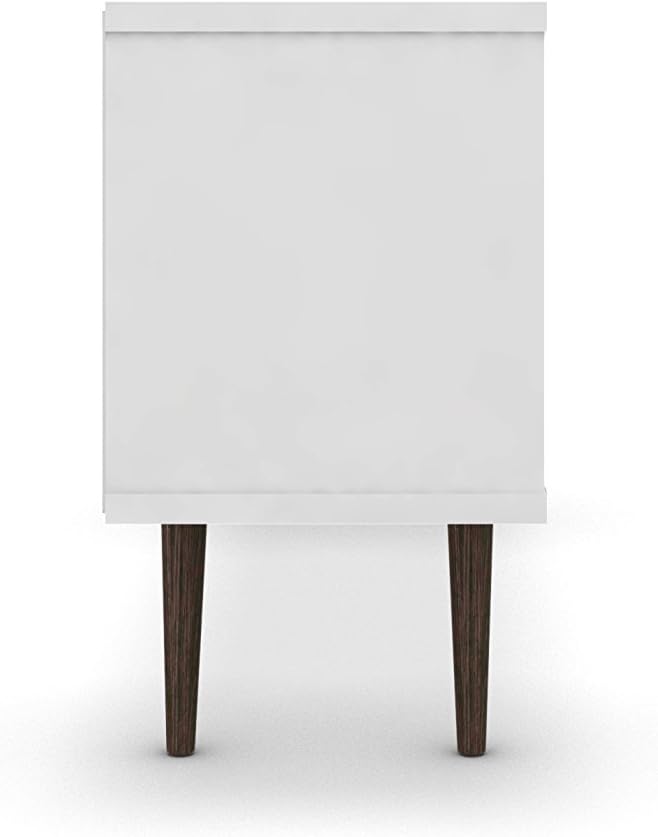 Manhattan Comfort Liberty Mid Century Modern TV Stand for Televisions up to 50 Inches, Bedroom and Living Room Entertainment Center with Storage, Shelves, and Cabinet, 53' Wide, White/Rustic