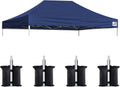Eurmax USA 10x15 Pop Up Canopy Replacement Top,Universal Instant Canopy Cover ONLY,Heavy Duty UPF 50+ UV Protection,Water & Wind Resistant Tarp,30+ Colors Available,Bonus 4 Sand Bags (Navy Blue)