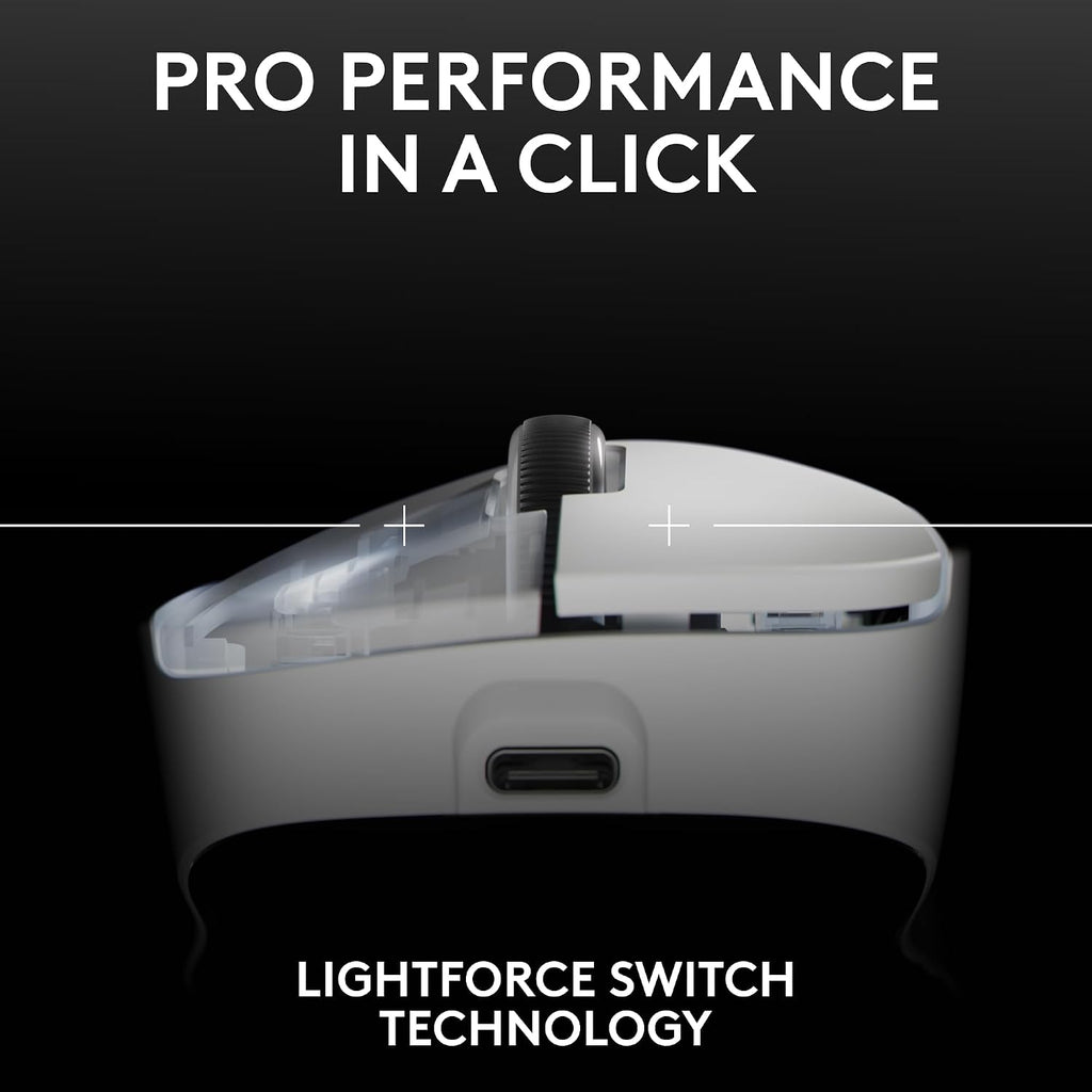 Logitech PRO X Superlight 2 DEX Wireless Gaming Mouse, White | Lightweight, Hero 2 Sensor, 44k DPI, 5 Programmable Buttons, Lightspeed Wireless, Right Hand, PC/Mac | Signature Series Charging Dock