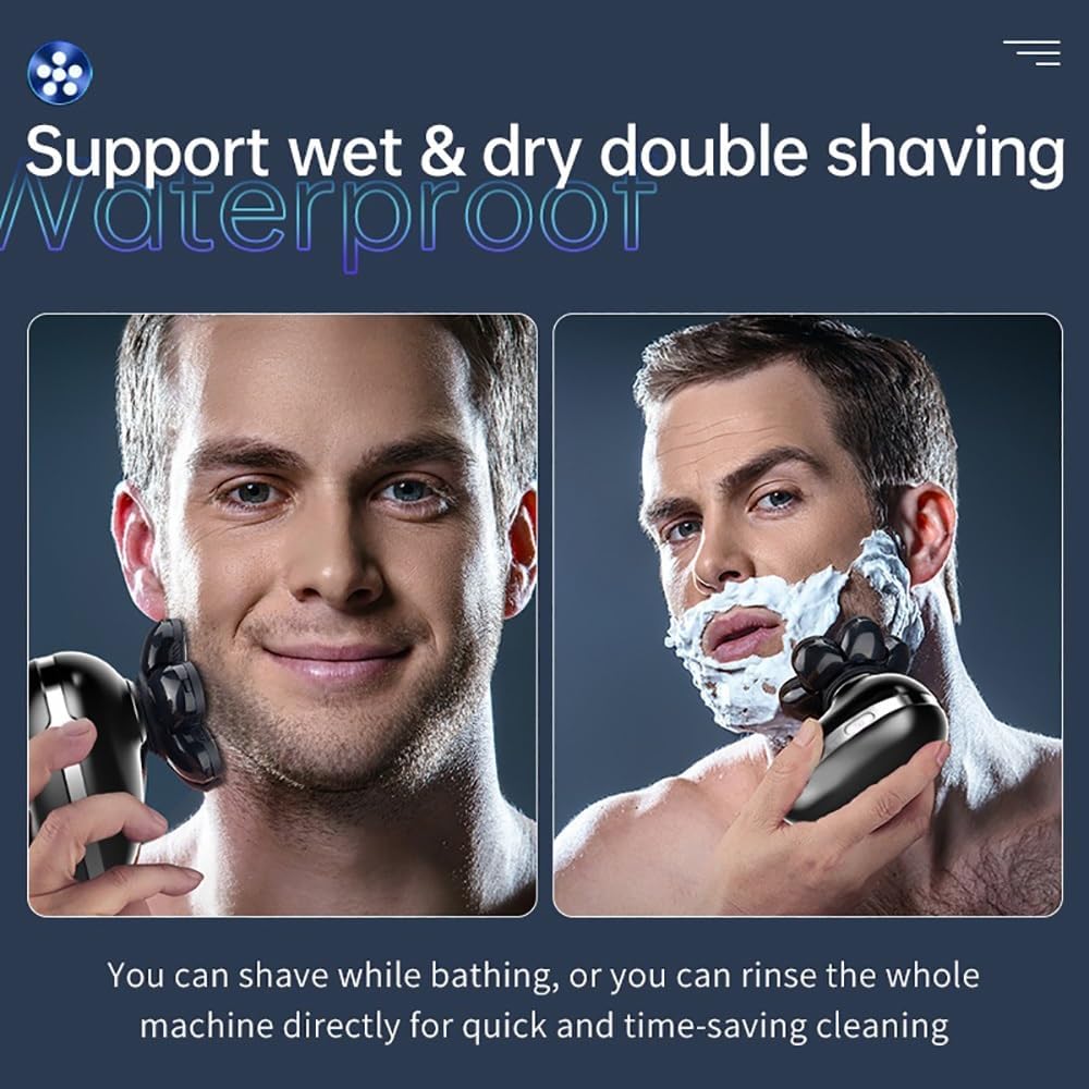 Head Shaver for Men, 5 in 1 Electric Shaver for Men Beard Hair Trimmer Bald Head Razor 5D Floating Electric Nose Hair Trimmer LCD Display