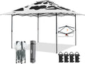 EAGLE PEAK 13x13 Straight Leg Pop Up Canopy Tent Instant Outdoor Canopy Easy Single Person Set up Folding Shelter w/Auto Extending Eaves 169 Square Feet of Shade (Cow Print)