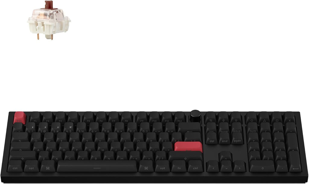 Keychron Q6 Max QMK/LAUNCHER Wireless Bluetooth/2.4 GHz/USB-C Wired Custom Mechanical Keyboard, Full Size Programmable Knob RGB Backlit Hot-Swappable Gateron Brown Switch for Mac Windows Linux - Black