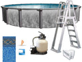 In The Swim 15' Round Above Ground Swimming Pool - Emotion Package - Featuring: Sand Filter, Pump System and A-Frame Ladder
