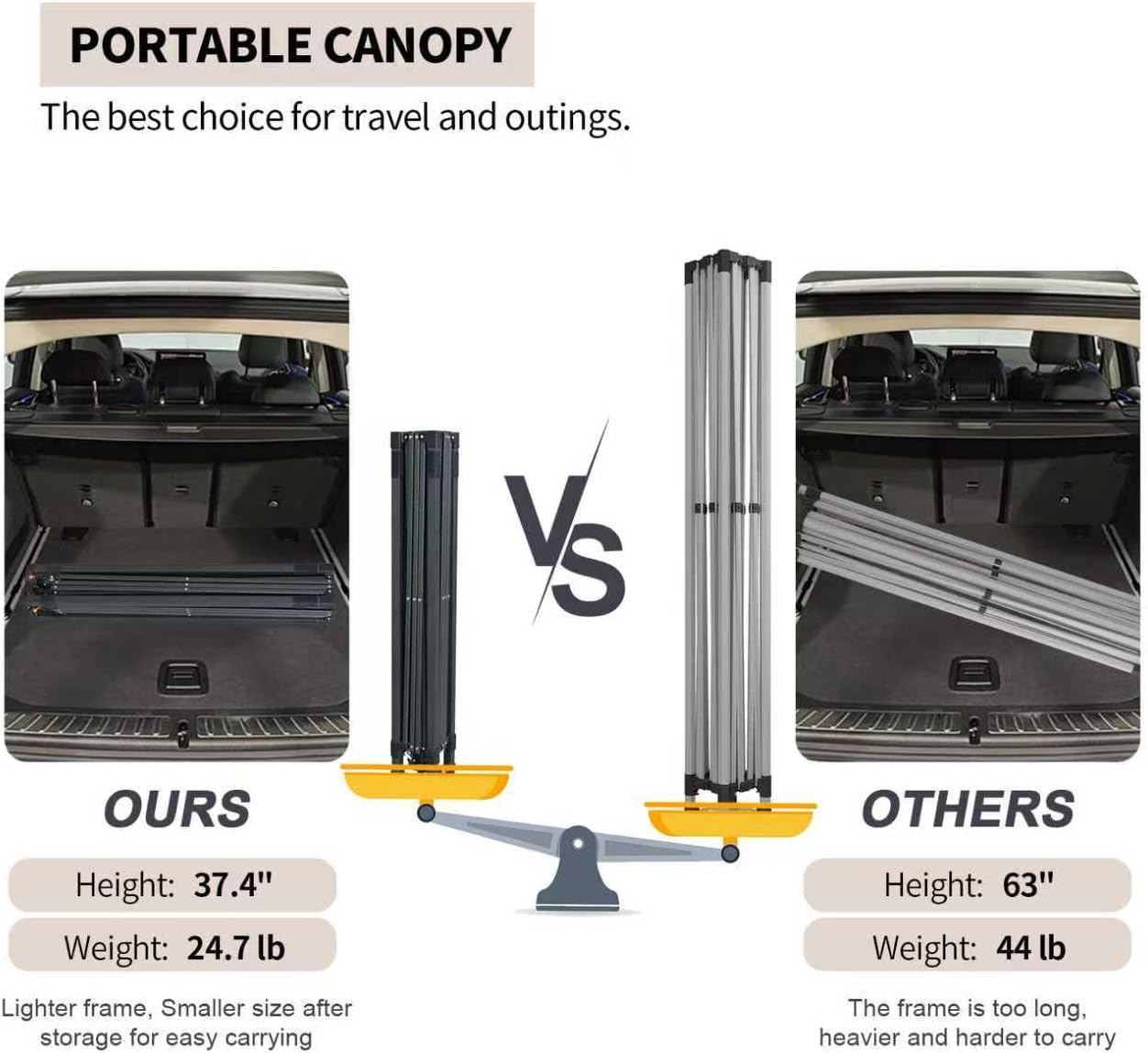 10x10 Pop Up Canopy Tent with 2 Sidewalls, Easy Up Canopy Outdoor Party Sun Shade Tent Portable Gazebo for Beach Camping Events with Carry Bag and 4 Sand Bags