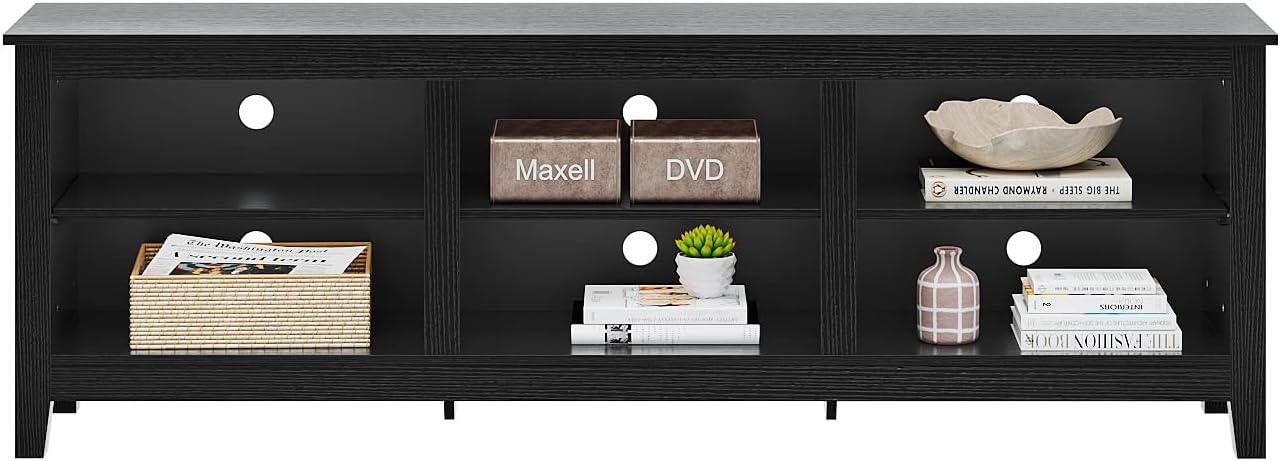 Panana TV Stand, Moden 6 Cubby TV Stand for 75 inch TV, Farmhouse Television Stands Entertainment Center Media Stand with Storage TV Table Stand for Living Room
