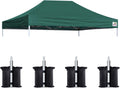 Eurmax USA 10x15 Pop Up Canopy Replacement Top,Universal Instant Canopy Cover ONLY,Heavy Duty UPF 50+ UV Protection,Water & Wind Resistant Tarp,30+ Colors Available,Bonus 4 Sand Bags (Forest Green)