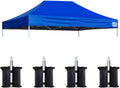 Eurmax USA 10x15 Pop Up Canopy Replacement Top,Universal Instant Canopy Cover ONLY,Heavy Duty UPF 50+ UV Protection,Water & Wind Resistant Tarp,30+ Colors Available,Bonus 4 Sand Bags (Blue)