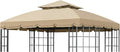 Garden Winds Reinforced RipLock 350 Replacement Canopy Top Cover Compatible with Bay Window 10' x 12' Gazebo Models L-GZ120PST-2, L-GZ120PST-2D - Beige
