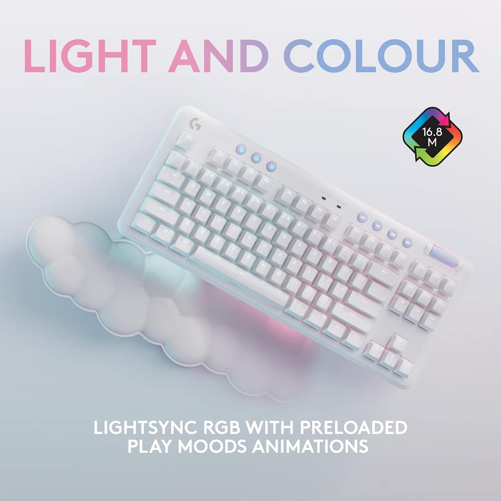 Logitech G Wireless Gaming Combo, G715 Keyboard Tactile + G705 Mouse, Customizable LIGHTSYNC RGB Lighting, Lightspeed Wireless, Bluetooth, PC/Mac/Laptop - White Mist