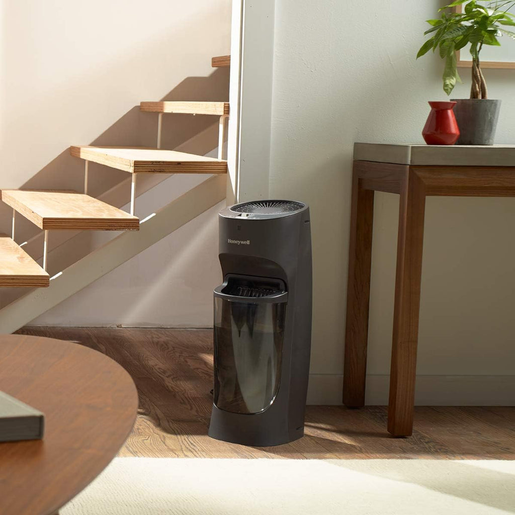Honeywell Top Fill Tower Humidifier, Digital Humidistat, Black – Cool Mist Humidifiers for Bedroom, Home or Office with Space-Saving Tower Design
