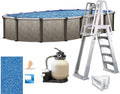 In The Swim 15'x 24' Oval Above Ground Swimming Pool - Epic Package - Featuring: Sand Filter, Pump System and A-Frame Ladder