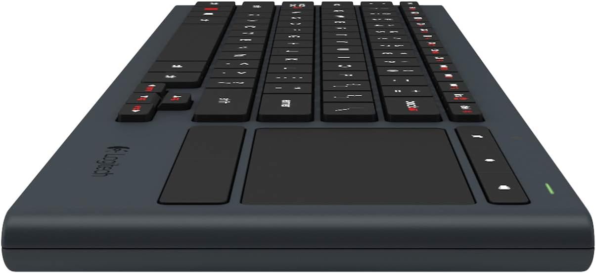 Logitech K830 Illuminated Living-Room Keyboard with Built-in Touchpad – Easy-Access Media Keys and Shortcut Keys for Windows or Android
