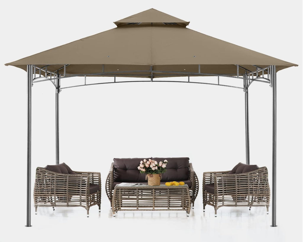 ABCCANOPY Gazebos for Patios 10x10 - Outdoor Steel Frame Gazebo for Lawn Backyard Garden Deck (Khaki)