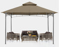 ABCCANOPY Gazebos for Patios 10x10 - Outdoor Steel Frame Gazebo for Lawn Backyard Garden Deck (Khaki)