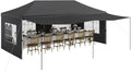 Garvee Commercial-Grade 10x20 ft Pop-Up Canopy Tent - 420D Oxford Fabric with PE Windows and 5 Removable Sidewalls, Ideal Heavy Duty Outdoor Shelter for Events, Weddings, and Backyard Gatherings