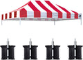 Eurmax USA 10x15 Pop Up Canopy Replacement Top,Universal Instant Canopy Cover ONLY,Heavy Duty UPF 50+ UV Protection,Water & Wind Resistant Tarp,30+ Colors Available,Bonus 4 Sand Bags(Stripe Red)