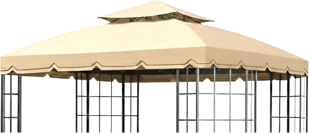 Garden Winds Reinforced Replacement Canopy Top Cover Compatible with The L-GZ120PST-2 Sears Bay Window 10' x 12' Gazebo - Classic Sand, RipLock 350
