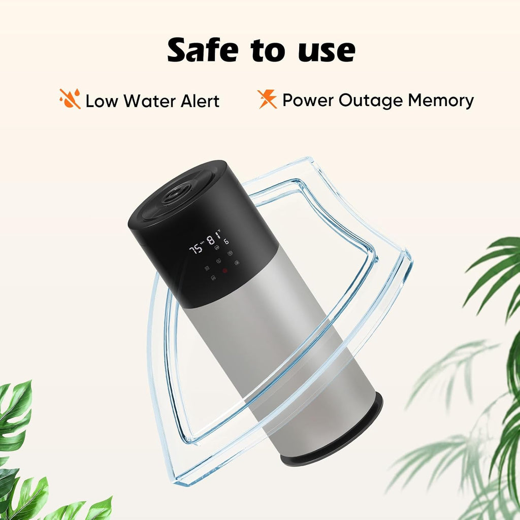 Large Room Humidifier 16L/4.2Gal - Whole House Ultrasonic Cool Mist for Home 1500 sq.ft, Bedroom Use with Extension Tube & Night Light