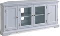 Leick Home Mateo Corner TV Stand, for 65 in. TV, 2 Glass Doors and 2 Soild Doors, White, 85386