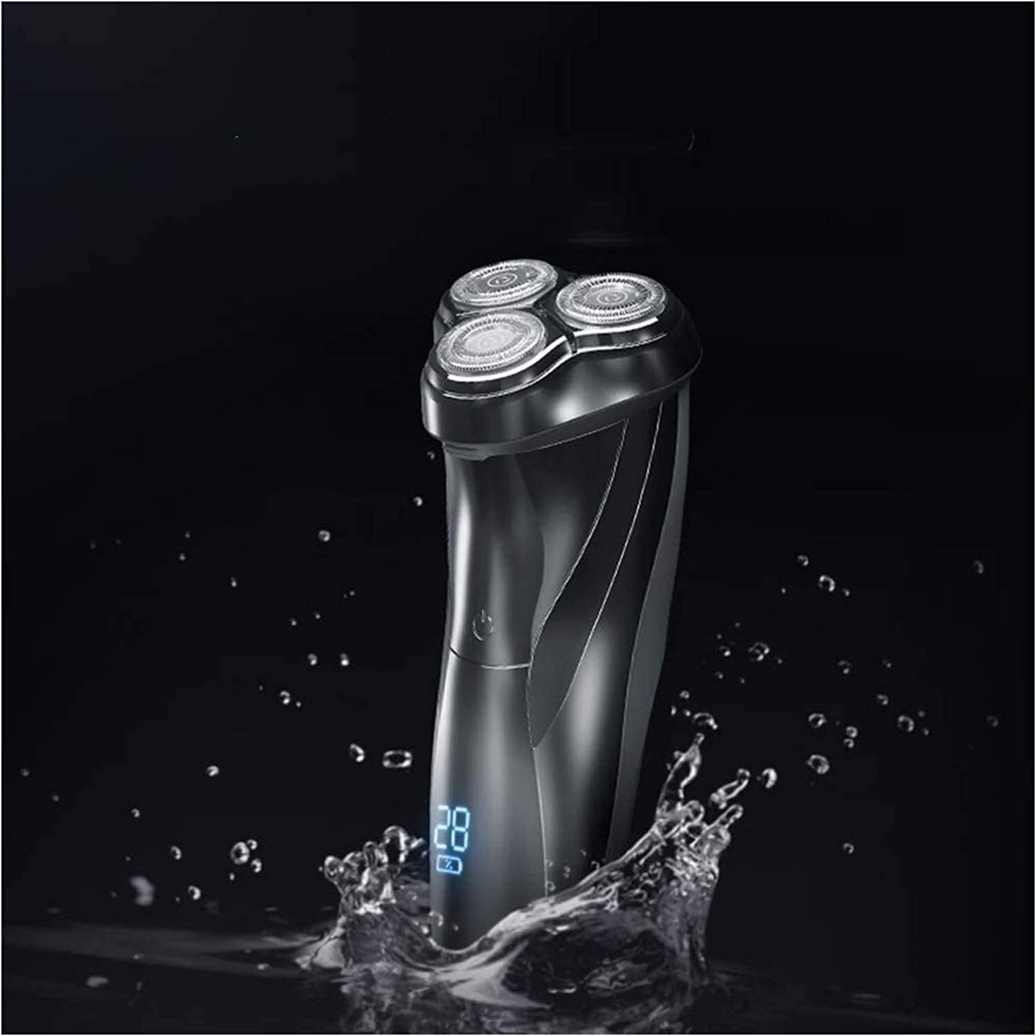 Electric Razor, 3D Rechargeable Waterproof Electric Shaver, Wet & Dry Rotary Shavers for Men Electric Shaving Razors with Pop-up Trimmer, LED Display 150 Mins Battery Life for Shaving
