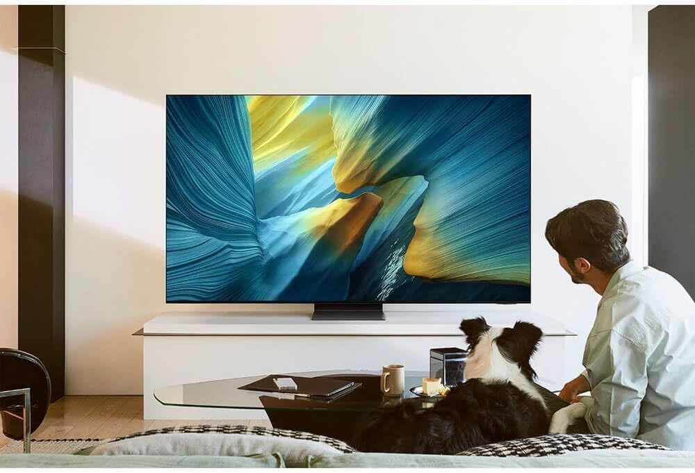 Samsung QN55S95FAFXZA OLED S95F 55-Inch QD-OLED 4K Smart TV with Quantum Dot HDR Pro, Glare-Free Screen, 165Hz Refresh Rate, Dolby Atmos, Alexa Built-in + UAX HDMI Cable + CPS 2-Year Protection Plan
