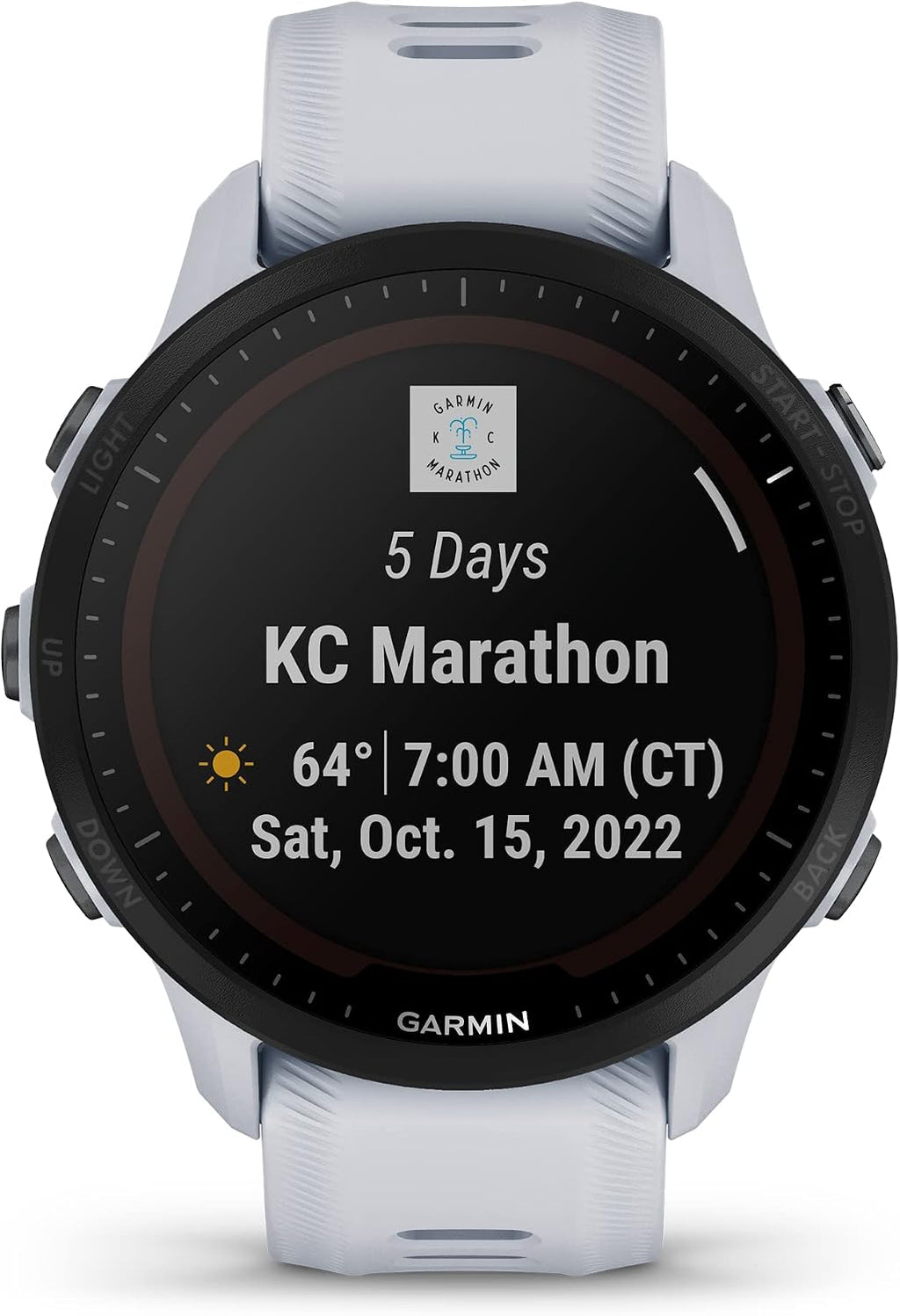 Garmin Forerunner® 955 Solar, GPS Running Smartwatch with Solar Charging Capabilities, Tailored to Triathletes, Long-Lasting Battery, Whitestone