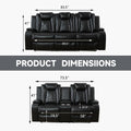 Power Recliner Set with LED Lights, Air Leather Reclining Set with USB Port/Wireless Charger/Storage Console/Cup Holder for House/HomeTheater/Apt (Black, Sofa Loveseat)