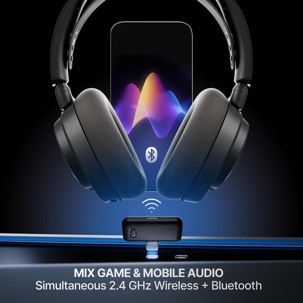 SteelSeries Arctis Nova 7P Wireless Gen 2 Gaming Headset - Real-Time App Control, 50+ HR Play, Neodymium Magnetic Drivers, Mix 2.4GHz/Bluetooth, PS5, PS4, PC, Switch 1/2, Mobile - Black