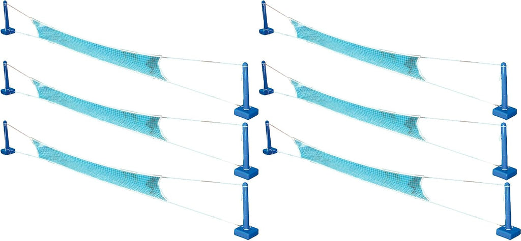 Swimline Cross In Ground Swimming Pool Outdoor Durable Nylon Toy Game Sport Volleyball Net with Ball and Weighted Supports (6 Pack)